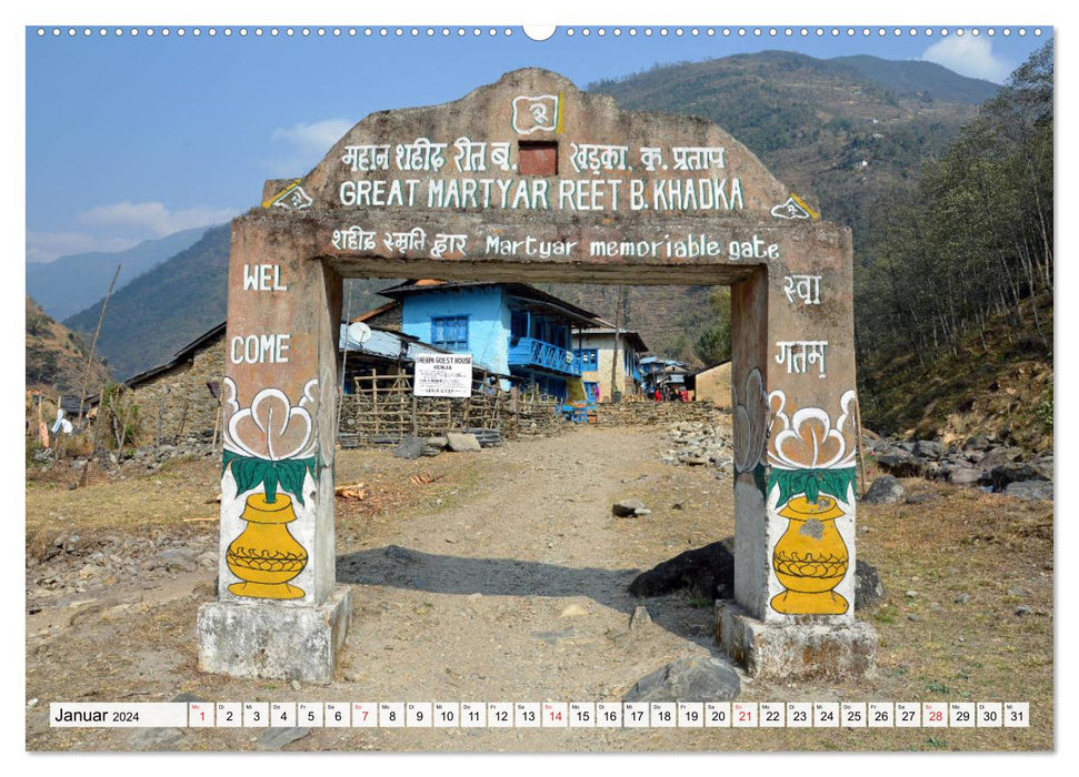 Dream trekking in NEPAL, from Jiri to Everest Base Camp (CALVENDO Premium Wall Calendar 2024) 
