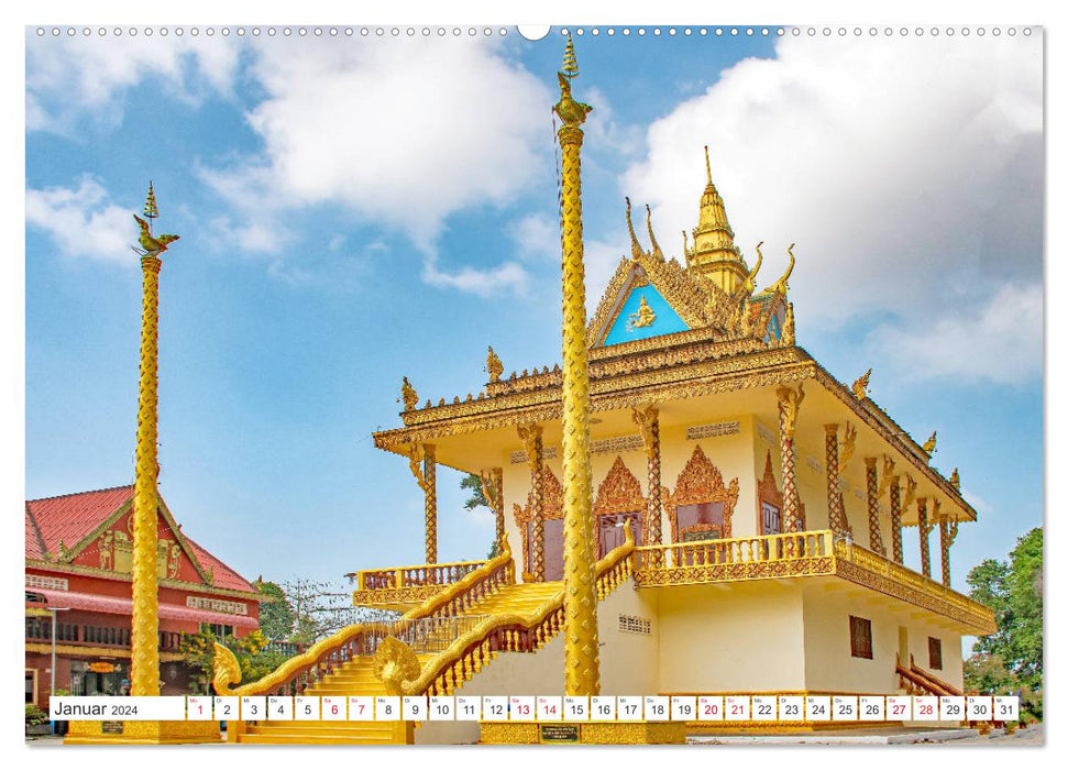Wat Krom - buddhistischer Tempel in Sihanoukville (CALVENDO Wandkalender 2024)