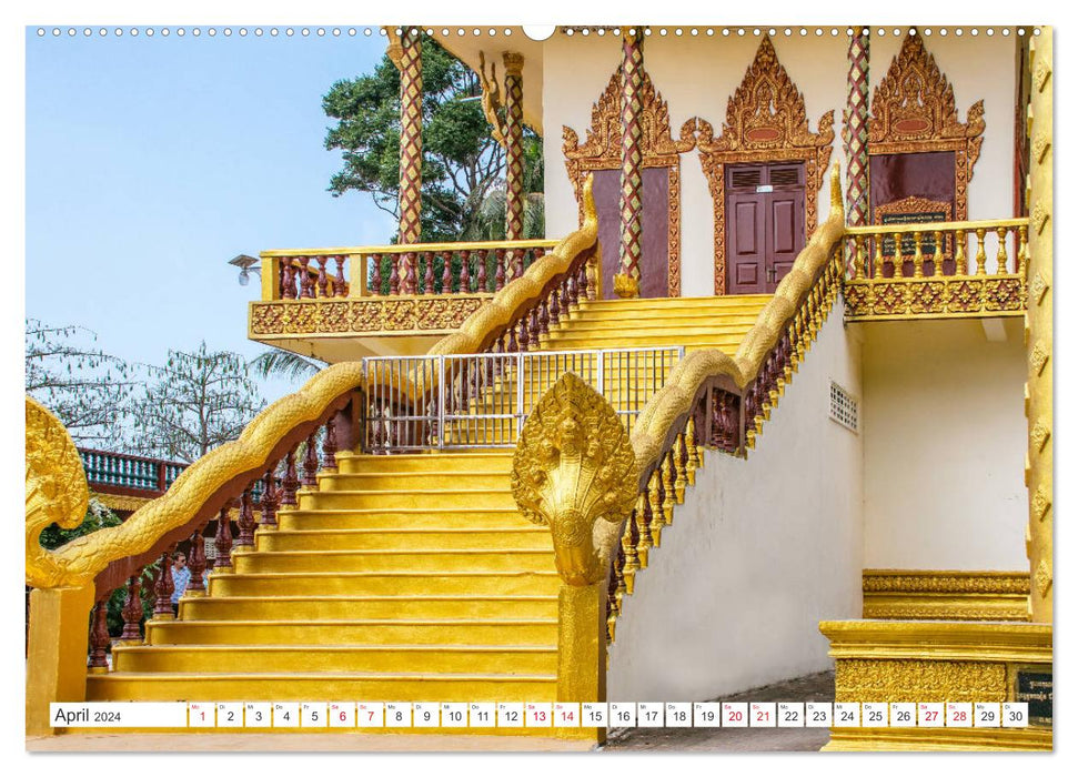 Wat Krom - buddhistischer Tempel in Sihanoukville (CALVENDO Wandkalender 2024)