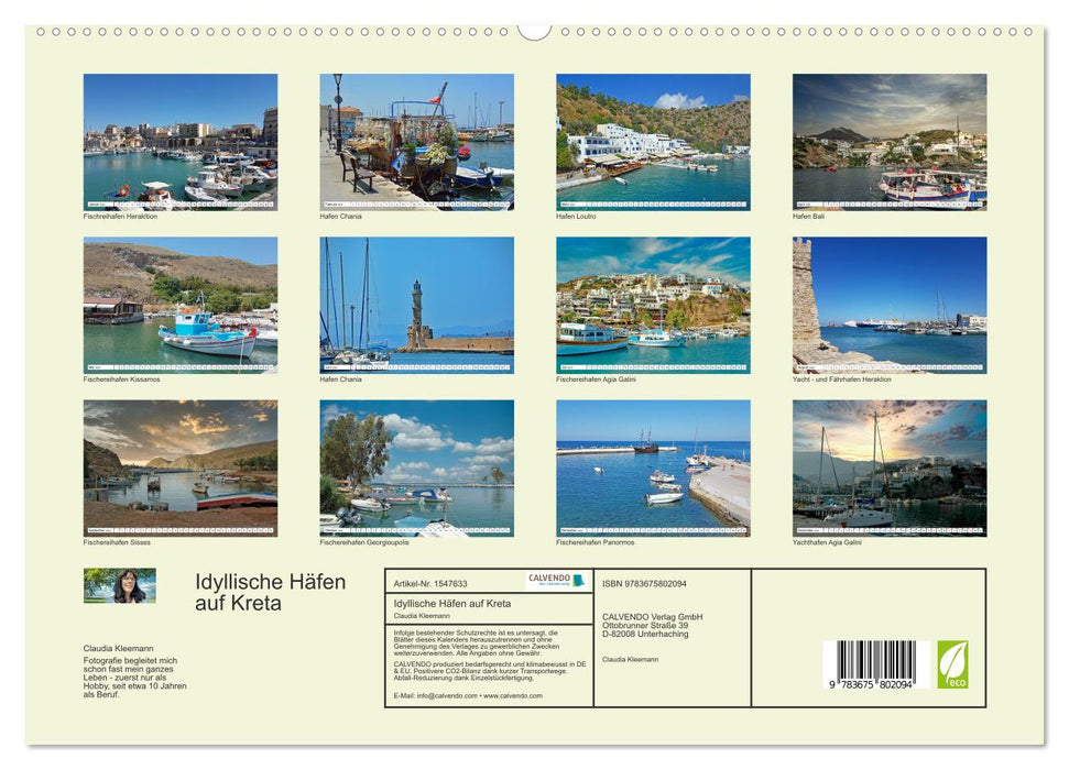 Idyllische Häfen auf Kreta (CALVENDO Premium Wandkalender 2024)