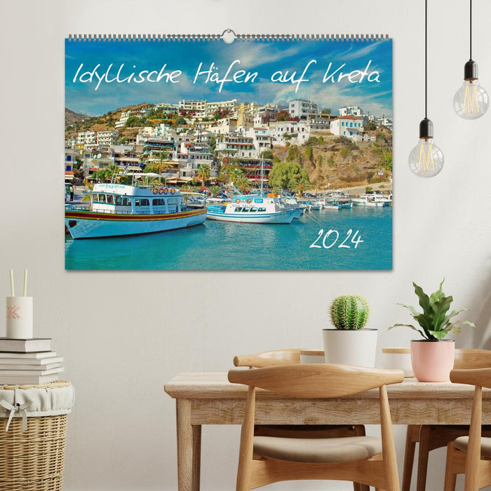 Idyllische Häfen auf Kreta (CALVENDO Wandkalender 2024)