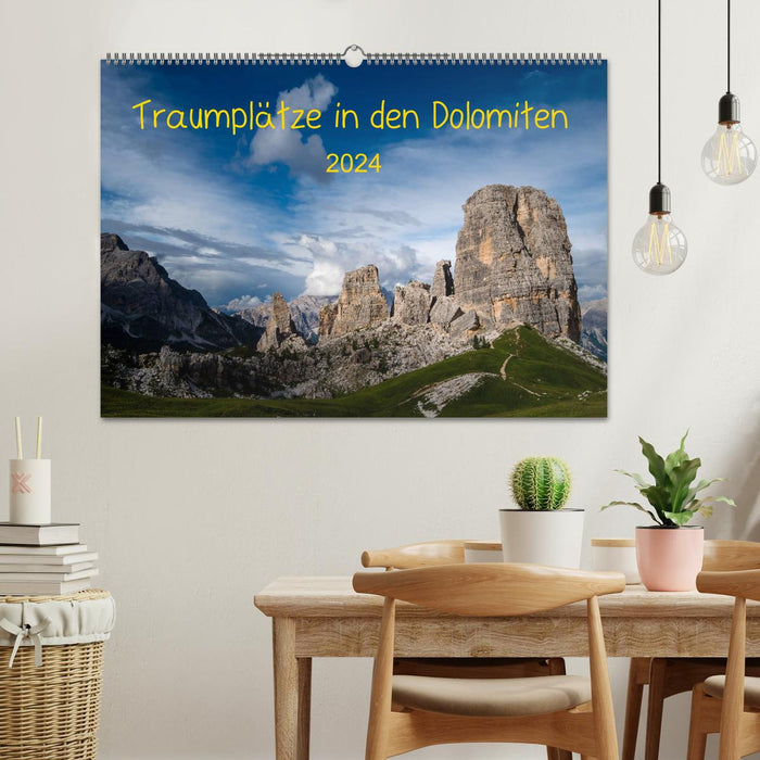 Traumplätze in den Dolomiten (CALVENDO Wandkalender 2024)