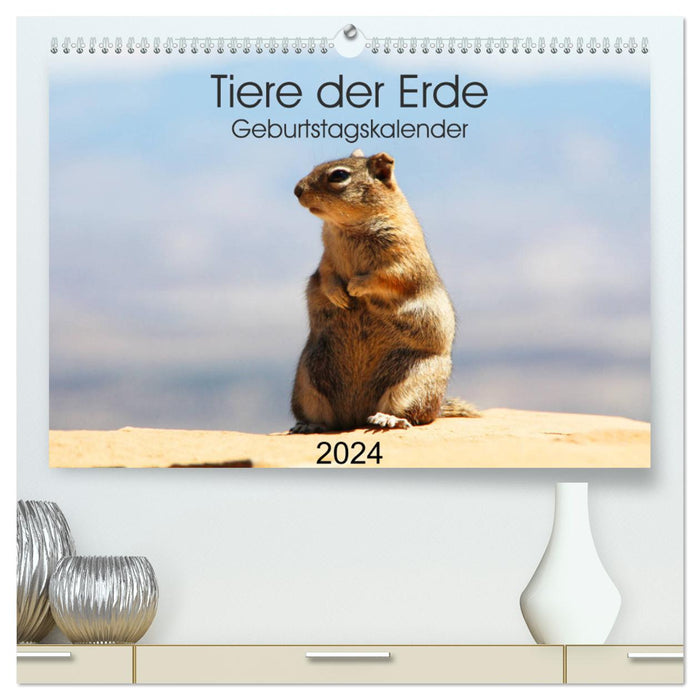 Tiere der Erde Geburtstagskalender (CALVENDO Premium Wandkalender 2024)