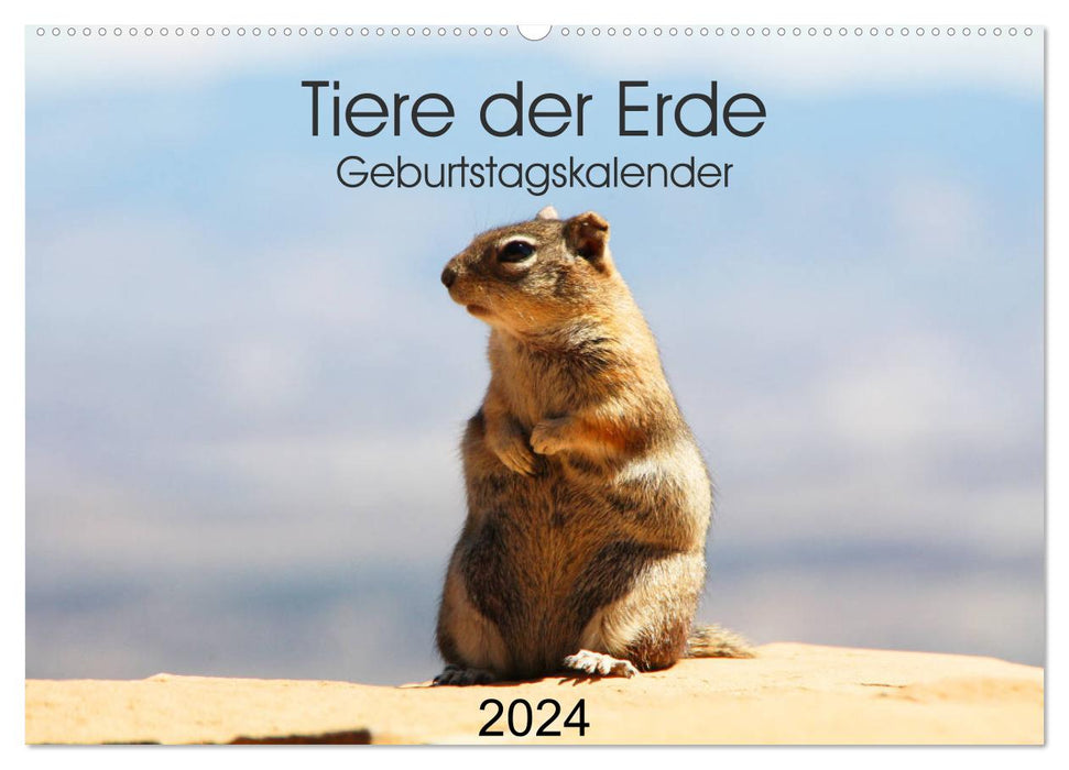 Tiere der Erde Geburtstagskalender (CALVENDO Wandkalender 2024)