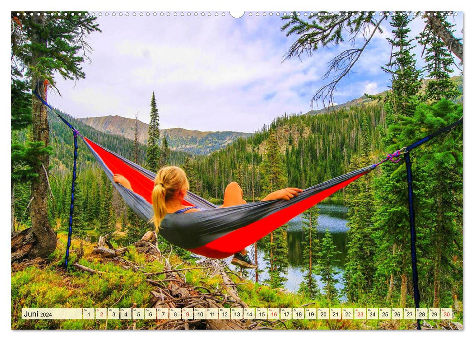 Ausklinken und Abschalten. Campen, wandern und die Natur genießen (CALVENDO Premium Wandkalender 2024)