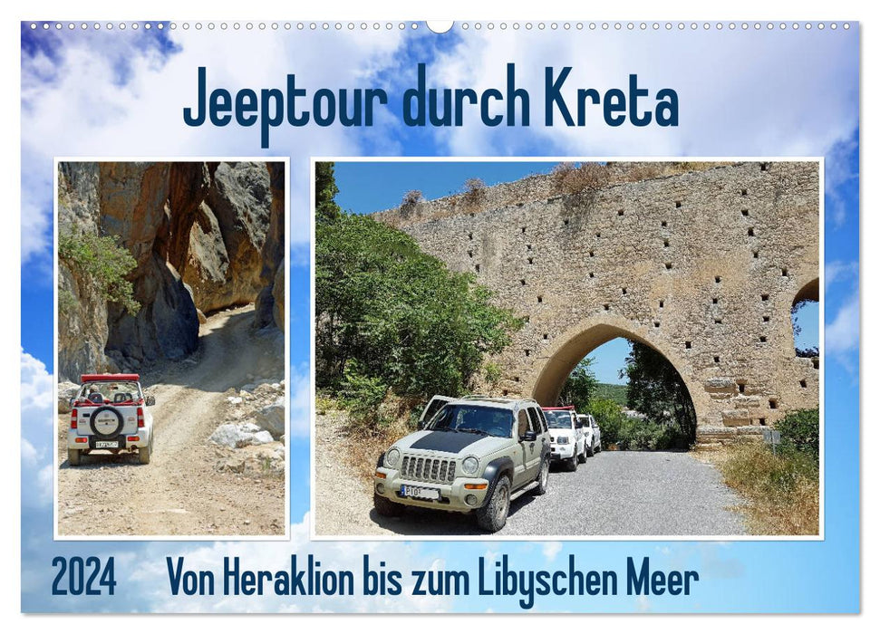 Jeeptour durch Kreta. Von Heraklion bis zum Libyschen Meer. (CALVENDO Wandkalender 2024)