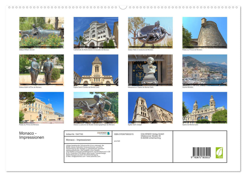 Monaco - Impressionen (CALVENDO Premium Wandkalender 2024)