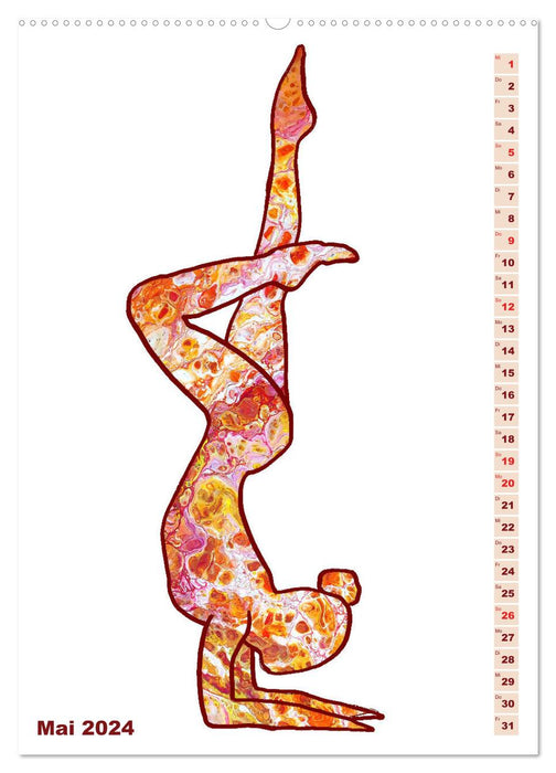 Prächtiges Yoga Pouring - Yoga verschmilzt mit Kunst (CALVENDO Wandkalender 2024)