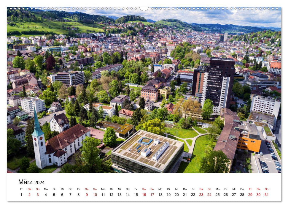 Luftbildkalender St. Gallen 2024 (CALVENDO Wandkalender 2024)