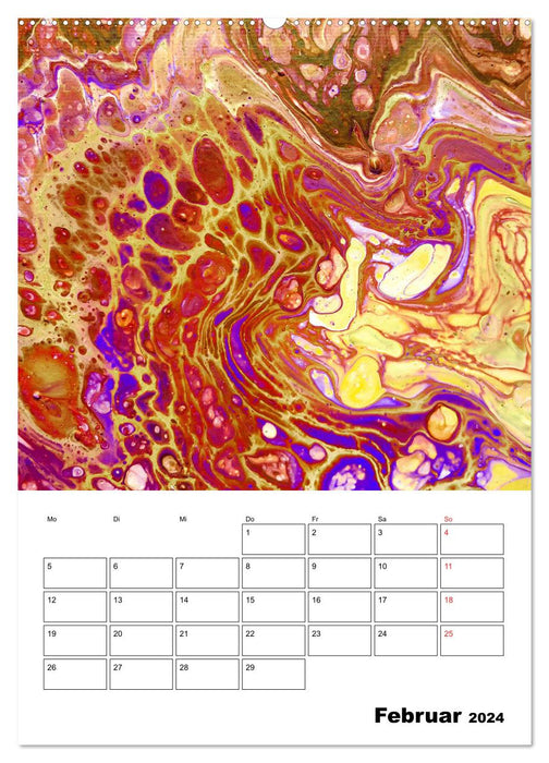Extase der Farben - Leuchtende Leidenschaft im Pouring (CALVENDO Wandkalender 2024)