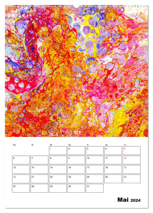Extase der Farben - Leuchtende Leidenschaft im Pouring (CALVENDO Wandkalender 2024)