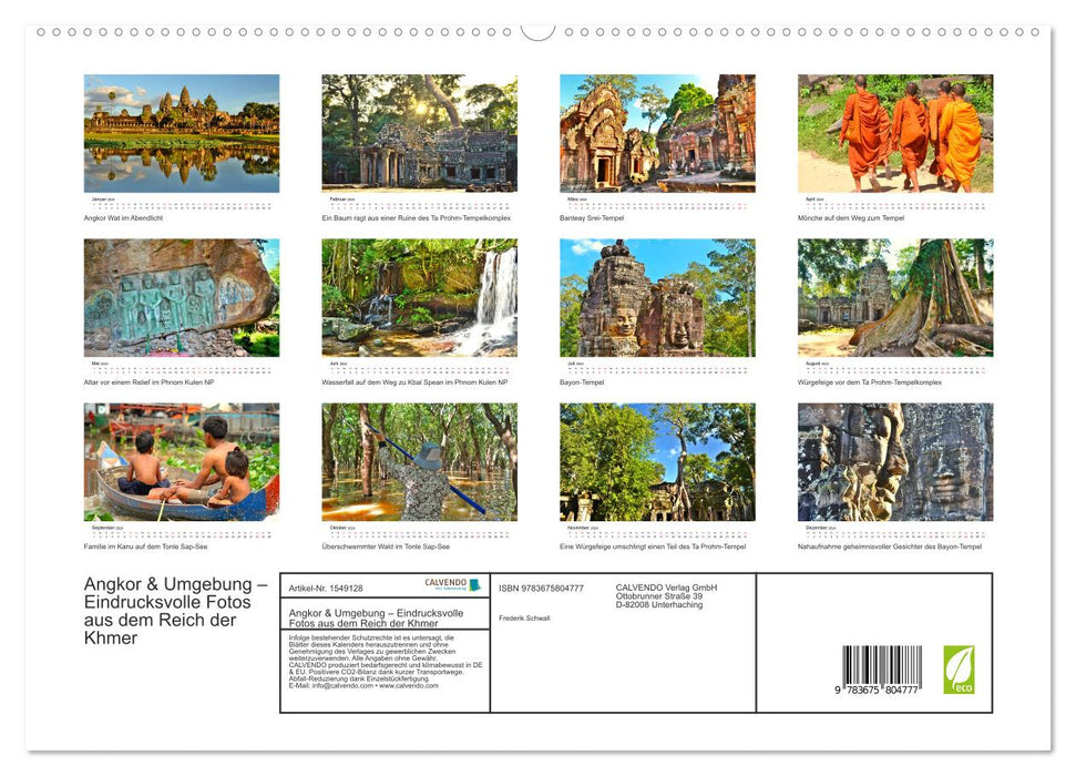 Angkor & Umgebung – Eindrucksvolle Fotos aus dem Reich der Khmer (CALVENDO Premium Wandkalender 2024)