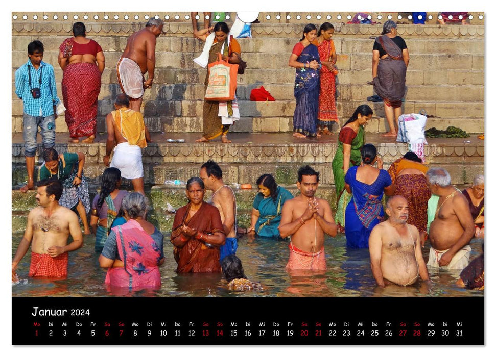 VARANASI Heiliger Ort am Ganges (CALVENDO Wandkalender 2024)