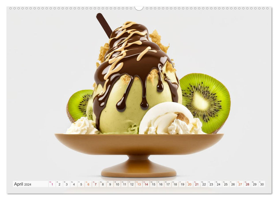 Leckere Eisbecher Kreationen (CALVENDO Premium Wandkalender 2024)