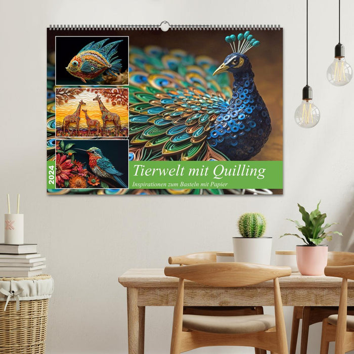 Tierwelt mit Quilling (CALVENDO Wandkalender 2024)