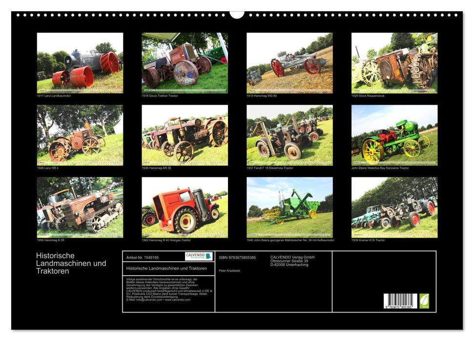 Historische Landmaschinen und Traktoren (CALVENDO Wandkalender 2024)