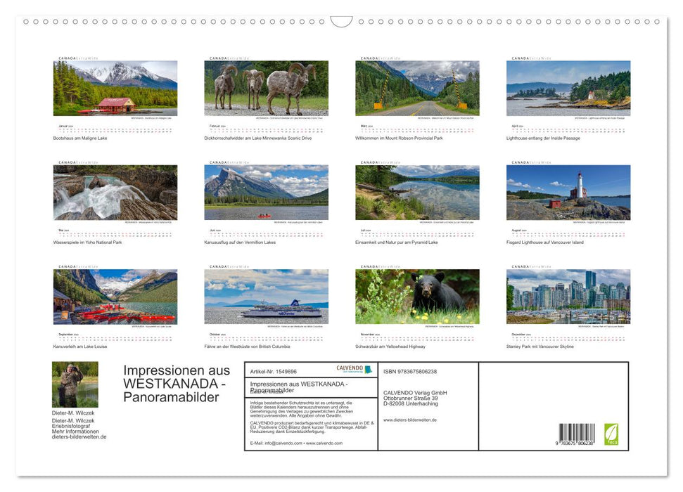 Impressionen aus WESTKANADA Panoramabilder (CALVENDO Wandkalender 2024)