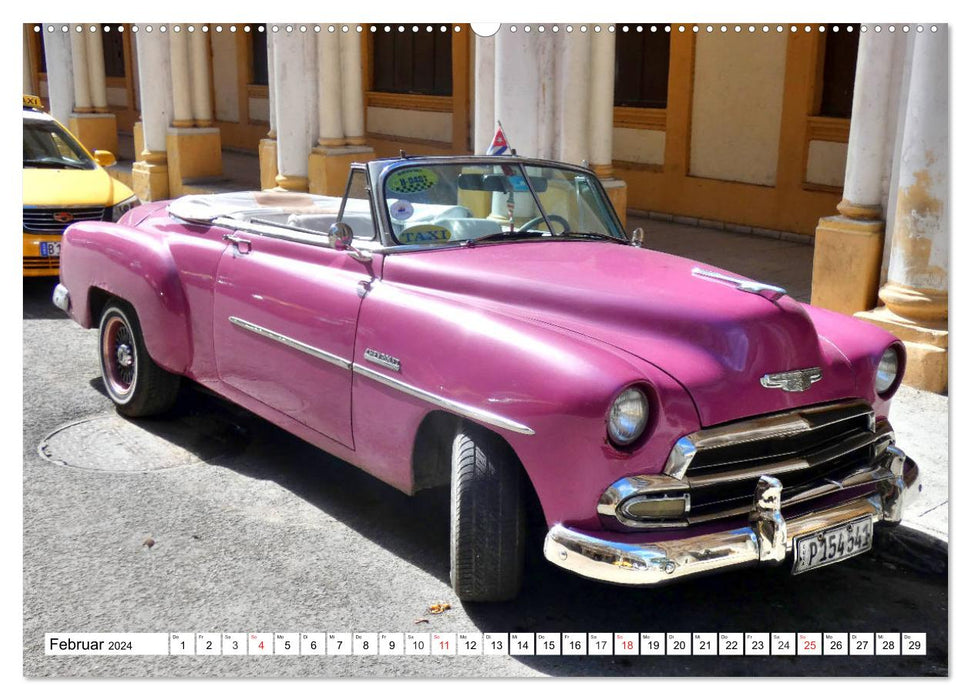 Schmuckstücke auf Rädern - Chevy-Schönheiten in Kuba (CALVENDO Premium Wandkalender 2024)