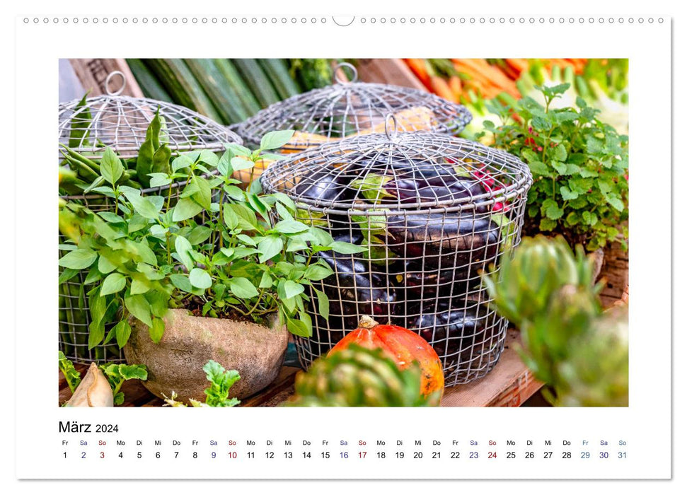 Wochenmarkt - Genussvoll Einkaufen (CALVENDO Wandkalender 2024)