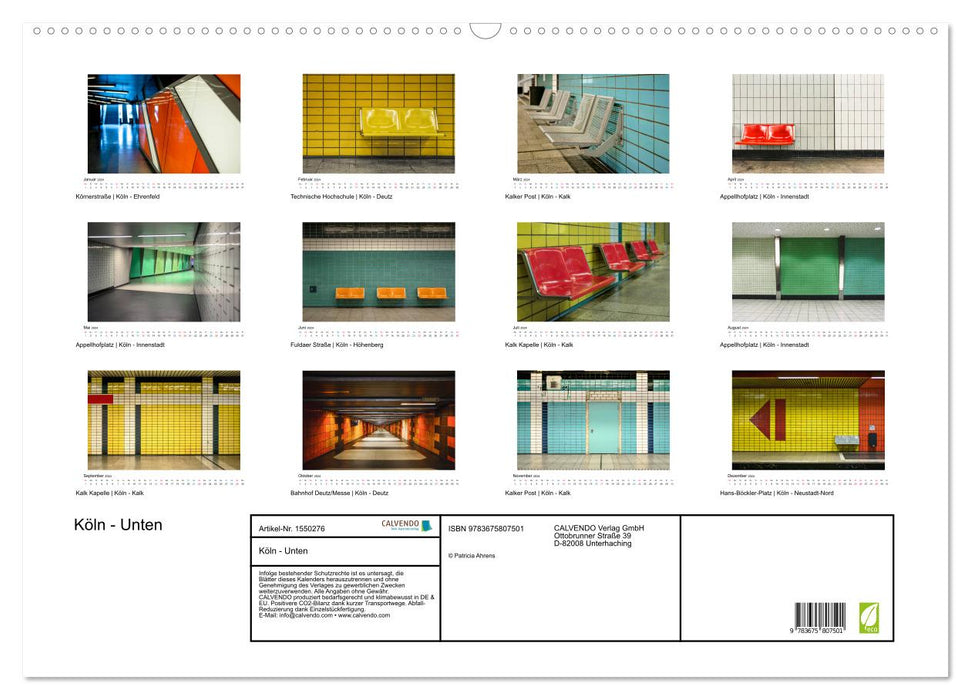 Köln - Unten (CALVENDO Wandkalender 2024)