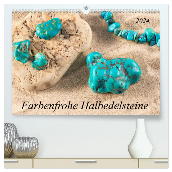 Farbenfrohe Halbedelsteine (CALVENDO Premium Wandkalender 2024)