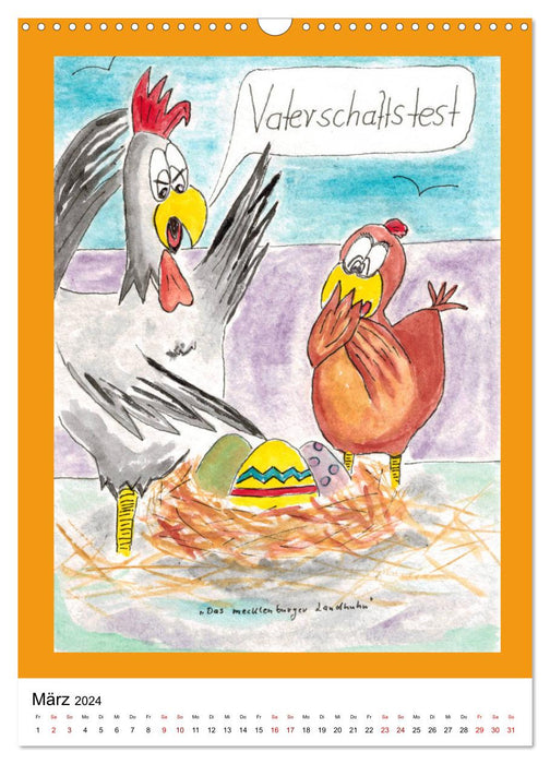 Das mecklenburger Landhuhn "Krisenhühner" (CALVENDO Wandkalender 2024)