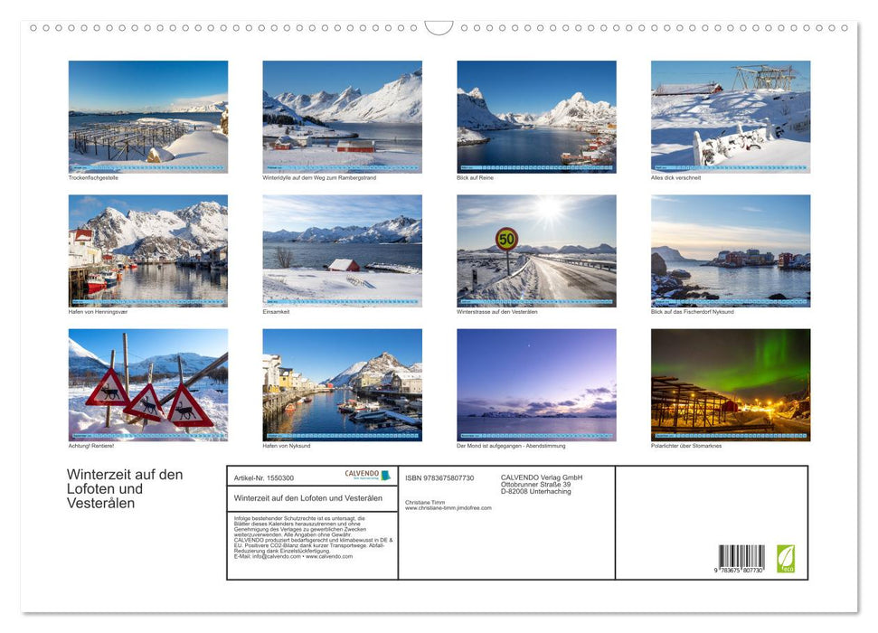 Winterzeit auf den Lofoten und Vesterålen (CALVENDO Wandkalender 2024)