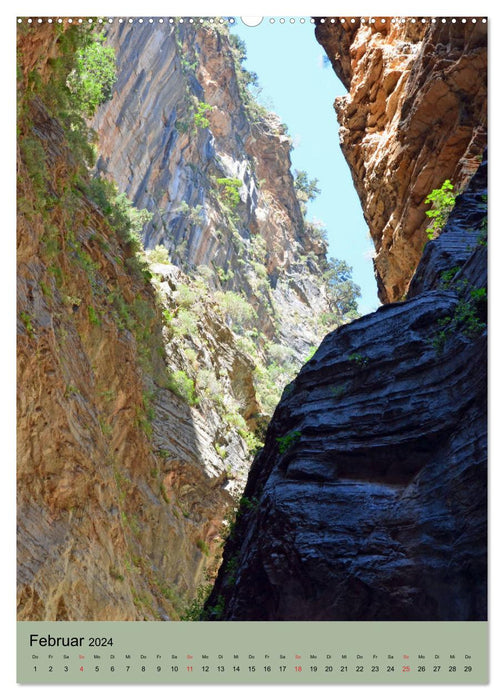 Expérience naturelle des gorges de Samaria en Crète (Calendrier mural CALVENDO Premium 2024) 