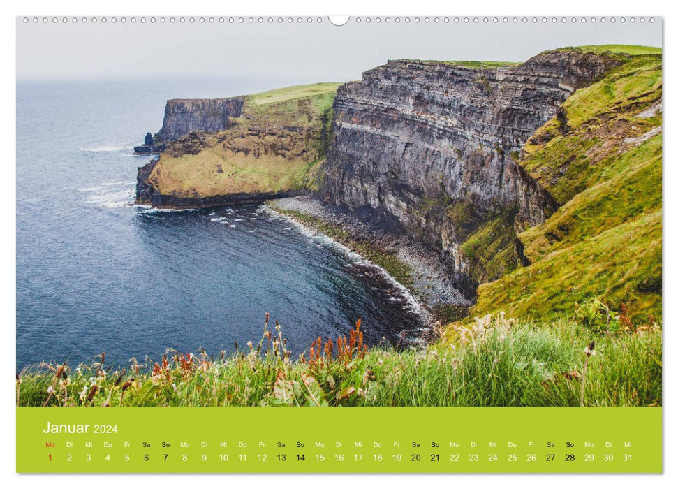 L'île naturelle d'Irlande (Calendrier mural CALVENDO 2024) 