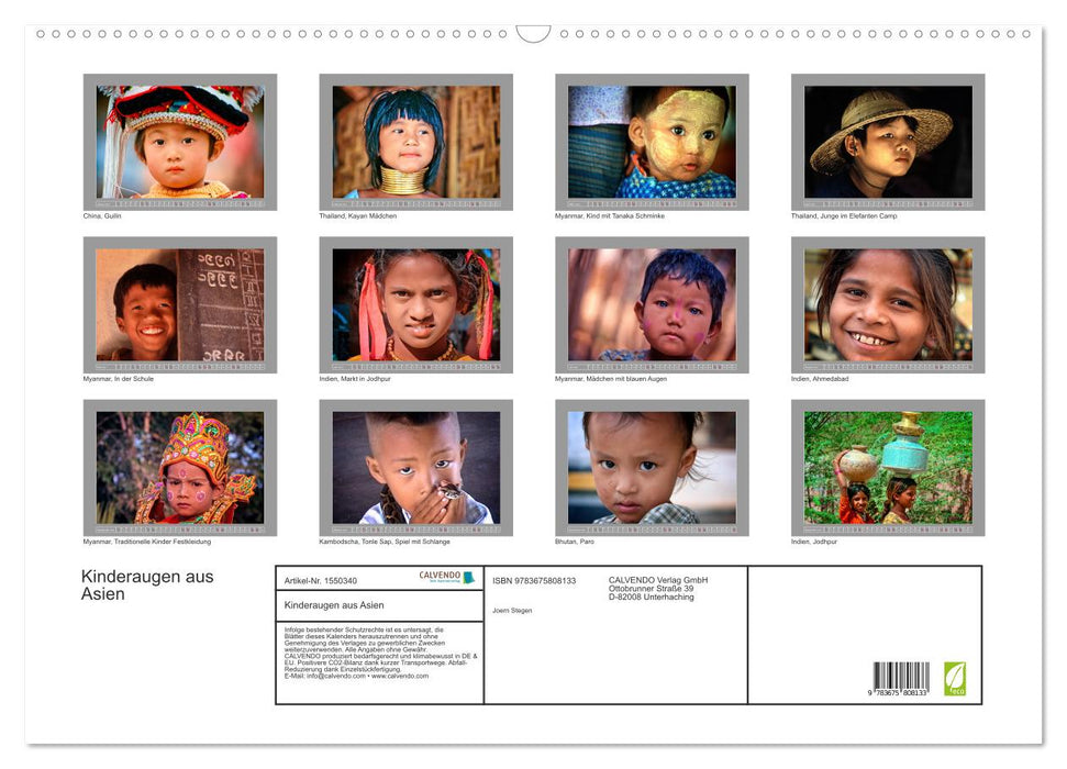 Kinderaugen aus Asien (CALVENDO Wandkalender 2024)