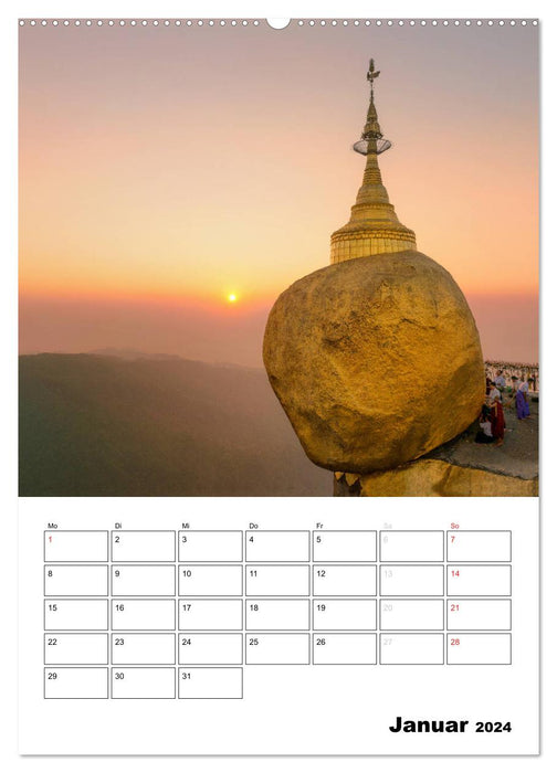 MYANMAR - Mon planificateur de vacances (Calvendo Premium Wall Calendar 2024) 