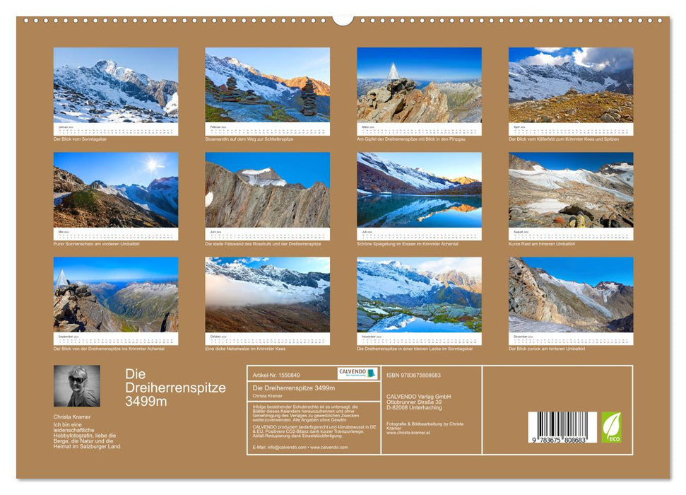 Die Dreiherrenspitze 3499m (CALVENDO Premium Wandkalender 2024)