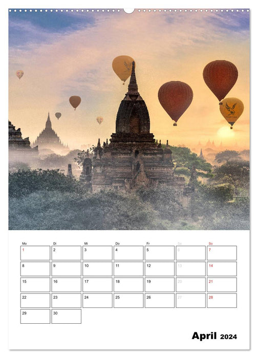 MYANMAR - Mon planificateur de vacances (Calendrier mural CALVENDO 2024) 