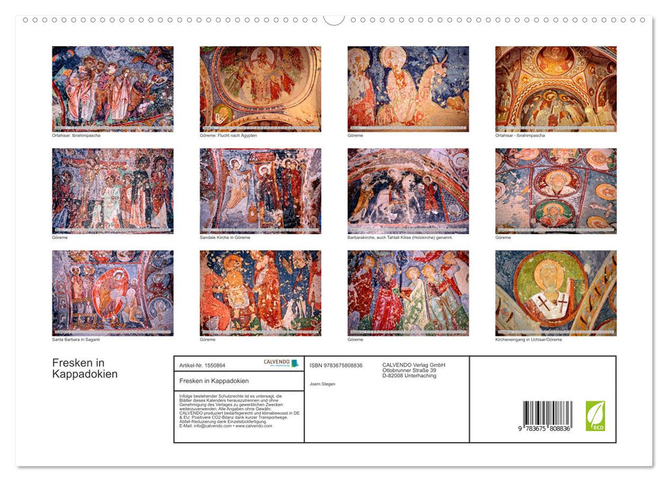 Fresken in Kappadokien (CALVENDO Premium Wandkalender 2024)