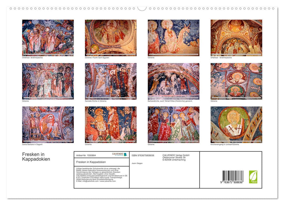 Fresques en Cappadoce (Calendrier mural CALVENDO Premium 2024) 