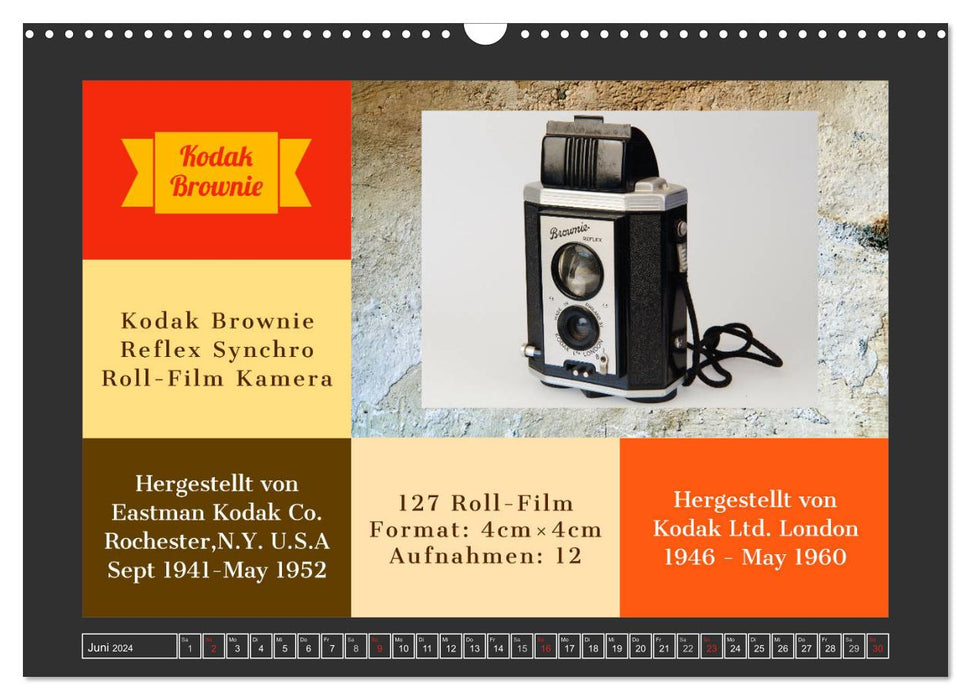 KODAK Antike Kameras 1912 - 1968 (CALVENDO Wandkalender 2024)