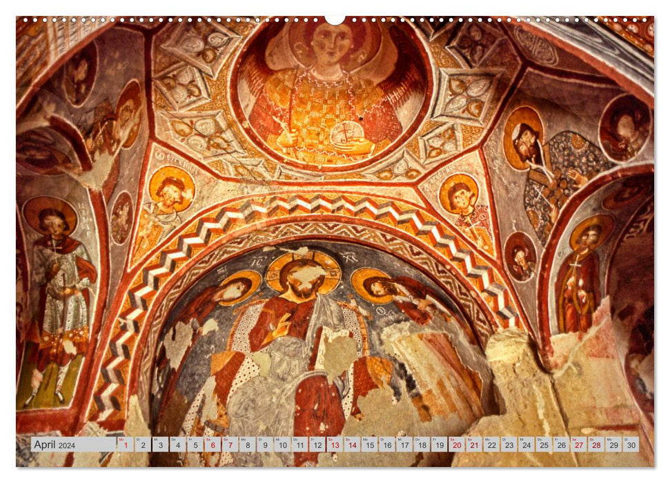 Fresques en Cappadoce (calendrier mural CALVENDO 2024) 