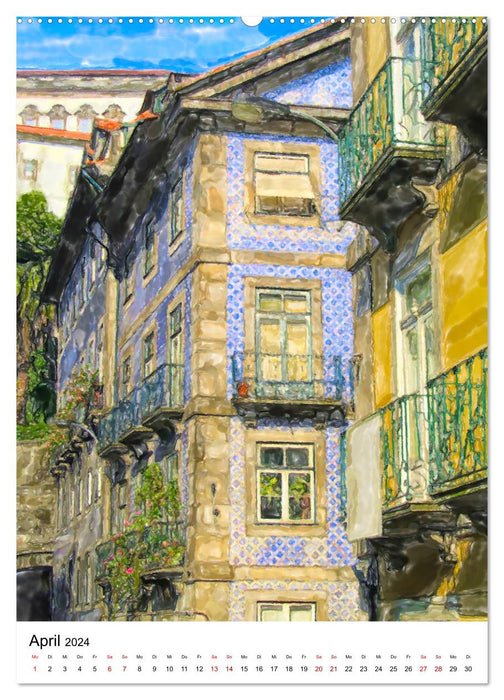 Porto - Stadtansichten in Aquarell (CALVENDO Premium Wandkalender 2024)
