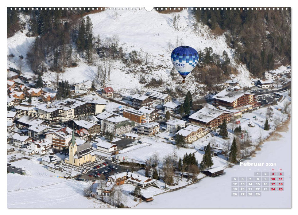 Ballonfahrt im winterlichen Kaiserwinkl (CALVENDO Wandkalender 2024)