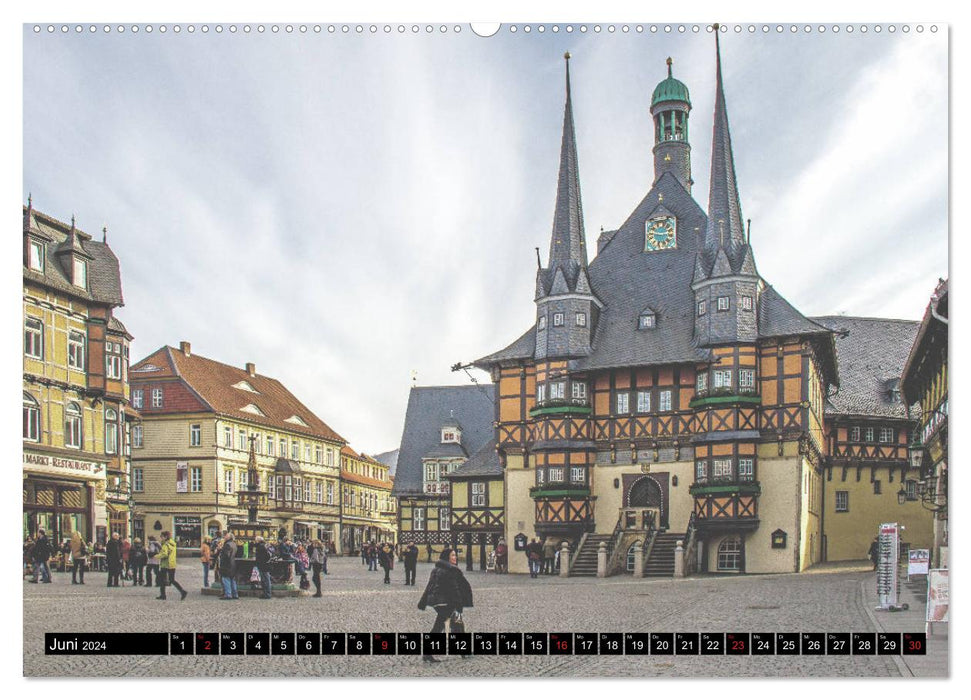 Wernigerode - ville à colombages sur le Harz (Calendrier mural CALVENDO Premium 2024) 