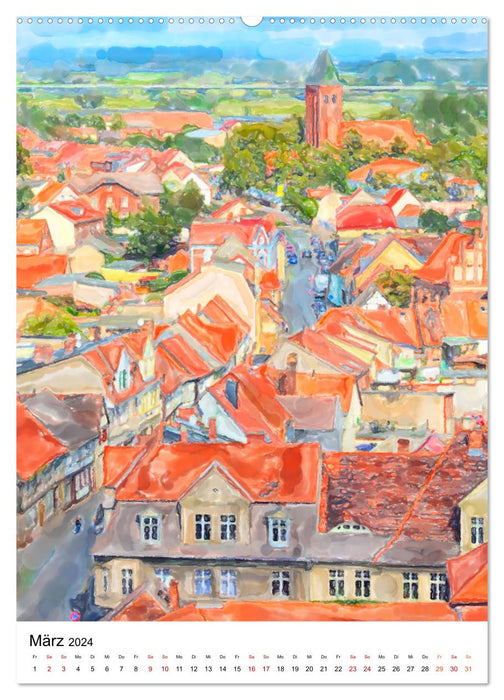 Tangermünde - Illustrationen der Stadt an der Elbe (CALVENDO Wandkalender 2024)