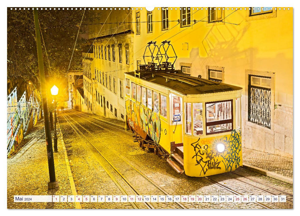 LISSABON für Nachtschwärmer (CALVENDO Premium Wandkalender 2024)