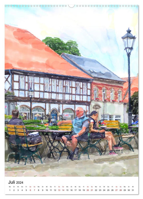 Tangermünde - Illustrationen der Stadt an der Elbe (CALVENDO Premium Wandkalender 2024)