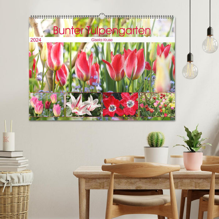 Jardin de tulipes coloré (Calendrier mural CALVENDO 2024) 