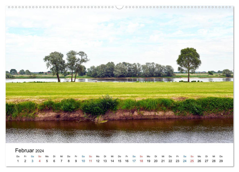 GRENZLAND - Entdeckungen am Elberadweg (CALVENDO Premium Wandkalender 2024)