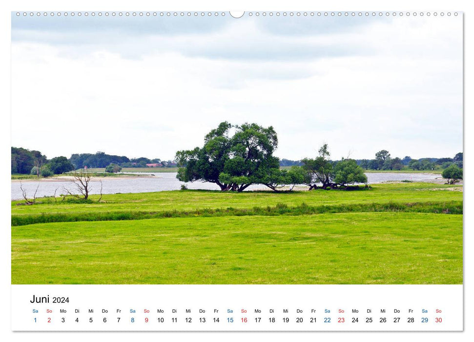 BORDERLAND - Discoveries on the Elbe Cycle Path (CALVENDO Premium Wall Calendar 2024) 