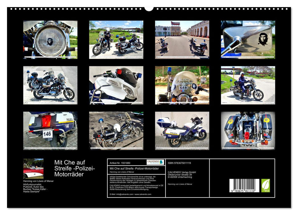 With Che on patrol - police motorcycles in Cuba (CALVENDO Premium Wall Calendar 2024) 