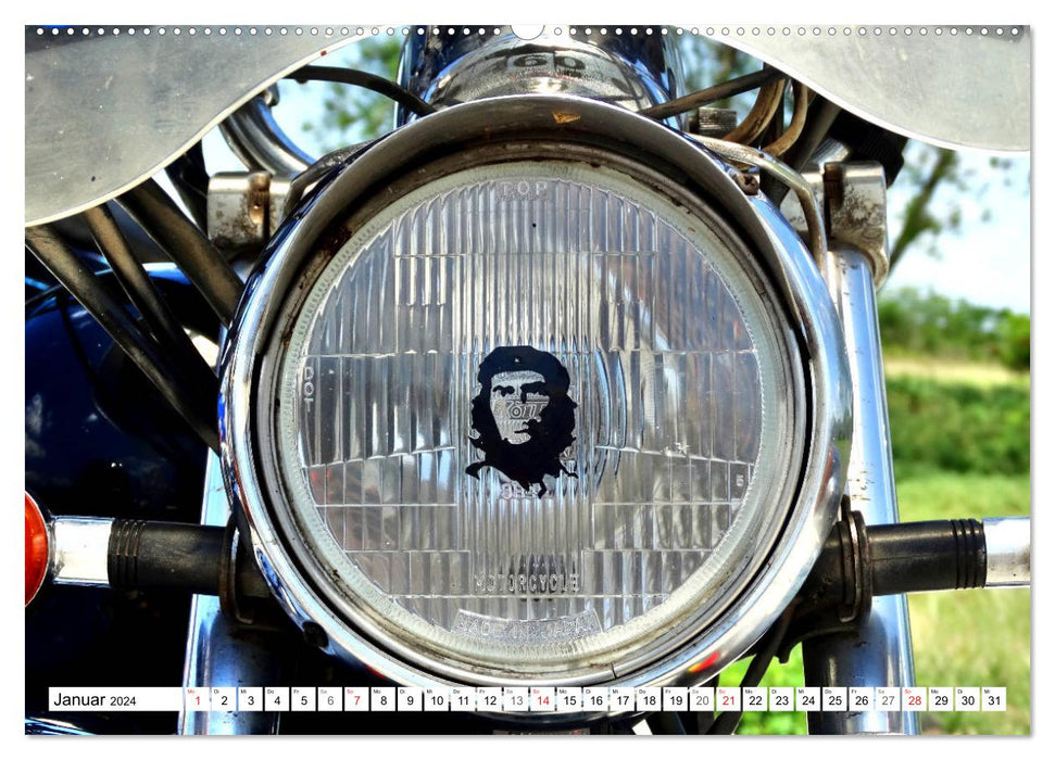 Mit Che auf Streife - Polizei-Motorräder in Kuba (CALVENDO Premium Wandkalender 2024)