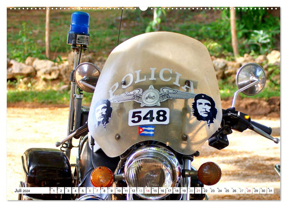 Mit Che auf Streife - Polizei-Motorräder in Kuba (CALVENDO Premium Wandkalender 2024)