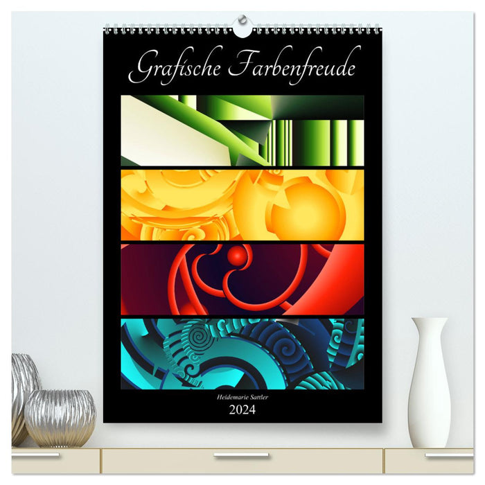 Grafische Farbenfreude (CALVENDO Premium Wandkalender 2024)